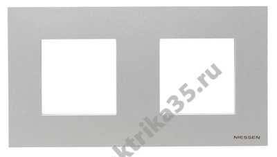 Рамка 2-п 4мод. Zenit серебристый. ABB N2272 PL 2CLA227200N1301