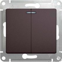 Мех-м выкл. 2-кл. GLOSSA с подсв. графит SchE GSL001353