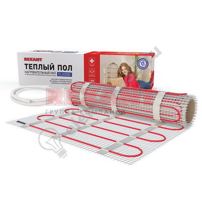 Теплый пол  площадь 1,0 м2 (0,5 х 2,1 метра), 150Вт, Rexant 51-0502-2