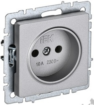 Мех-м розетки 1-м BRITE без з/к., алюм. IEK BR-R10-10-K47 