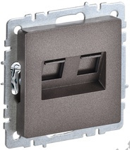 Мех-м розетки 2-м BRITE комп. RJ11+RJ45 кат.5E темн.бронза IEK BR-KT20-O-1-K45 