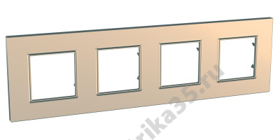 Рамка 4-м Unica quadro медь SchE MGU6.708.56