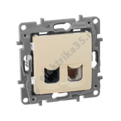 Механизм розетки комп.+телеф. RJ11+RJ45 CAT.5 UTP сл.кость Etika Leg 672352