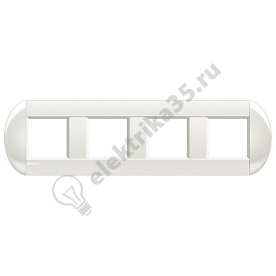 Рамка овал 4 поста, бел. LNB4802M4BI