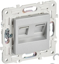 Мех-м розетки 2*RJ45 SKANDY серебрянный IEK SK-K20-1-K23