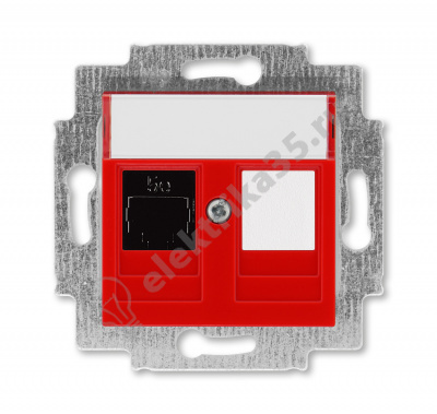 Розетка комп. Levit RJ45 кат. 5e и заглушка красн. ABB 2CHH295117A6065