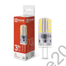 Лампа светодиодная LED 3Вт 12В G4 белый IN HOME 4690612036021