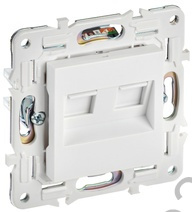 Мех-м розетки 2*RJ45 SKANDY арктический белый IEK SK-K20-1-K01