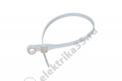 Хомут под винт nylon 220 x 4,3 мм белый Rexant 07-0204 , шт