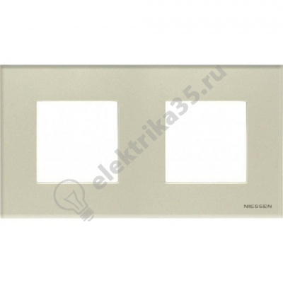 Рамка 2-м 2мод. Zenit стекло жемчуж. ABB 2CLA227200N3501