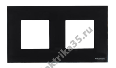 Рамка 2-м Zenit стекло черн. ABB 2CLA227200N3101