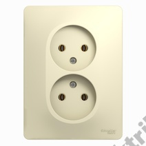 Розетка 2-м GLOSSA без з/к., беж. SchE GSL000220