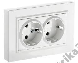 Розетка 2-м BRITE с з/к., защ. шт., бел. IEK BR-R24-16-K01-F
