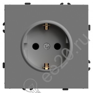 Мех-м розетки 1-м c/з, серия Эмили, платиново-серый, Stekker (RST16-5110-10)