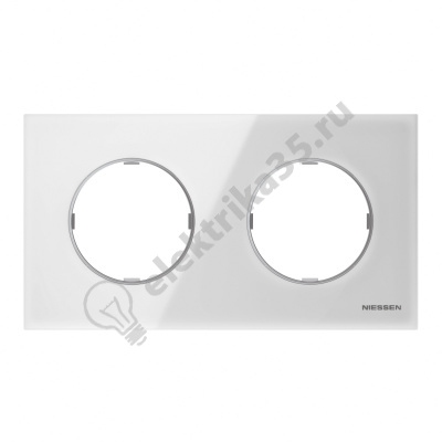 Рамка 2-м Sky Moon стекло бел. ABB 2CLA867200A3001