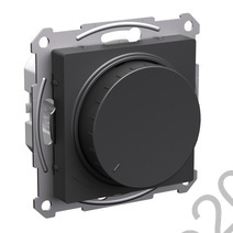 Мех-м светорегулятора (диммера) ATLAS повор-нажим, LED, RC, 400Вт, мех. базальт SchE ATN001423 