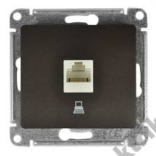 Мех-м розетки комп. GLOSSA RJ45 шоколад SchE GSL000881K