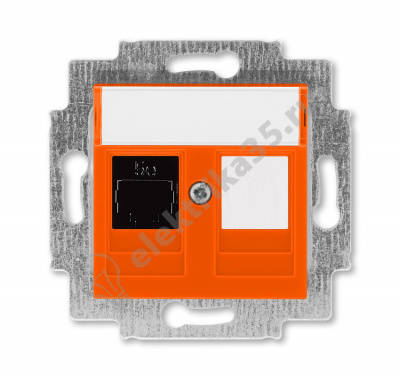 Розетка комп. Levit RJ45 кат. 5e и заглушка оранж. ABB 2CHH295117A6066