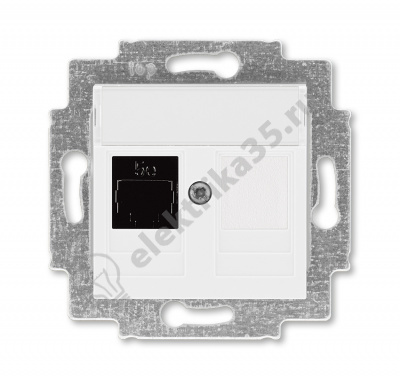 Розетка комп. Levit RJ45 кат. 5e и заглушка бел. ABB 2CHH295117A6003