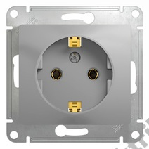 Мех-м розетки 1-м GLOSSA с з/к., алюм. SchE GSL000343