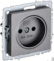 Мех-м розетки 1-м BRITE без з/к., сталь IEK BR-R10-10-K46  