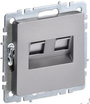 Мех-м розетки 2-м BRITE комп. RJ11+RJ45 кат.5E сталь IEK BR-KT20-O-1-K46 
