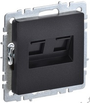 Мех-м розетки 2-м BRITE комп. RJ11+RJ45 кат.5E черный IEK BR-KT20-O-1-K02 
