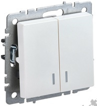 Мех-м выкл. 2-кл. BRITE с подсв., жемчуг IEK BR-V20-1-10-K36