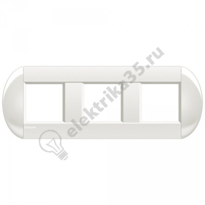 Рамка овал 3 поста, бел. LNB4802M4BI