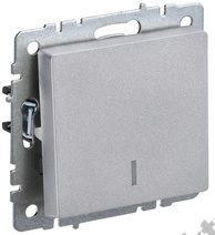 Мех-м выкл. 1-кл. BRITE с подсв., алюм. IEK BR-V10-1-10-K47 