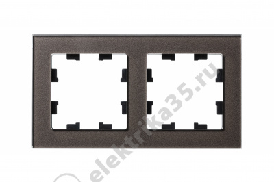 Рамка 2-м ATLASDESIGN NATURE стекло мокко SchE ATN320602