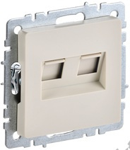 Мех-м розетки 2-м BRITE комп. RJ45 кат.5E беж. IEK BR-K20-1-K10 