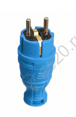 Вилка прямая с заземл.16А IP44 каучук син. TOKOV TKE-C08-KV-Z