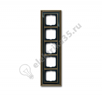 Рамка 5-м Династия Латунь античная стекло черн. ABB 2CKA001754A4589
