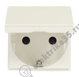 Механизм розетки Zenit 16А IP21 250В защ. шторки с заземл. с крышк. бел.  ABB 2CLA228810N1101