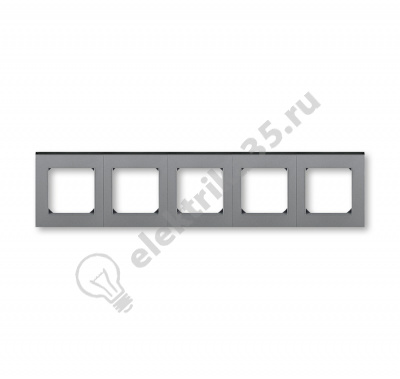 Рамка Levit 5п сталь/дым. черн. ABB 2CHH015050A6069