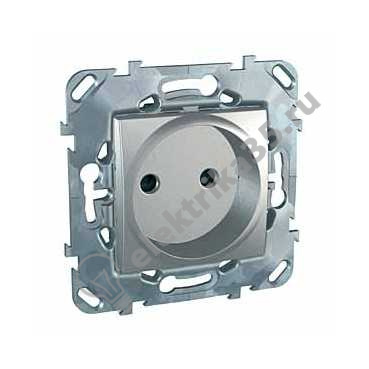 Механиз розетки 1-м СП UNICA TOP без з/к., защ. шт., алюм. SchE MGU5.033.30ZD