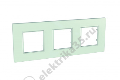Рамка 3-м Unica quadro стекло мат. SchE MGU2.706.17