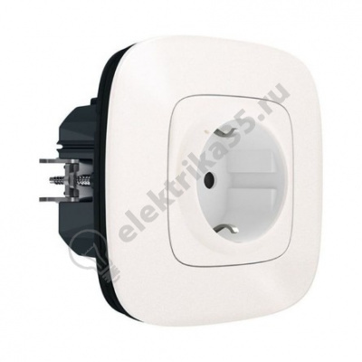Умная розетка 2К+З 16А 230В со шторками. Цвет Жемчуг. Valena Allure NETATMO 752994