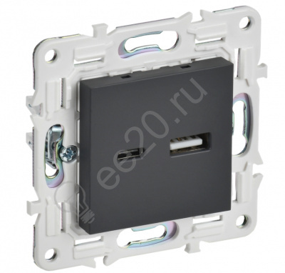 Мех-м розетки USB SKANDY A+C 18Вт титан IEK SK-U22-018-K48
