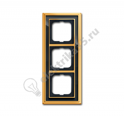 Рамка 3-м Династия Латунь полированная стекло черн. ABB 2CKA001754A4567