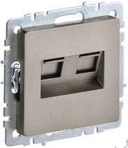 Мех-м розетки 2-м BRITE комп. RJ11+RJ45 кат.5E шампань IEK BR-KT20-O-1-K37 