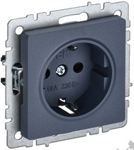 Мех-м розетки 1-м BRITE с з/к., маренго IEK BR-R11-16-K35	
