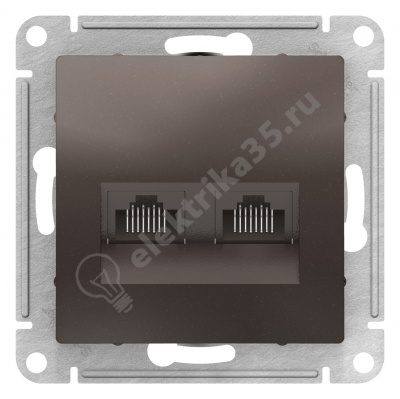 Мех-м розетки комп. 2-м ATLAS 2*RJ45 мокко SchE ATN000685
