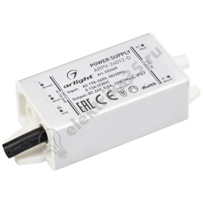Блок питания для св/д лент 24V  12W IP67 Arlight (022409)