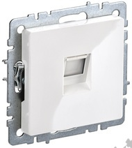 Мех-м розетки 1-м BRITE комп. RJ45 кат.5E бел. IEK BR-K10-1-K01