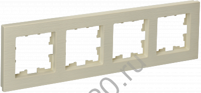 Рамка 4-м BRITE бежевый рифленый IEK BR-M42-51-K10