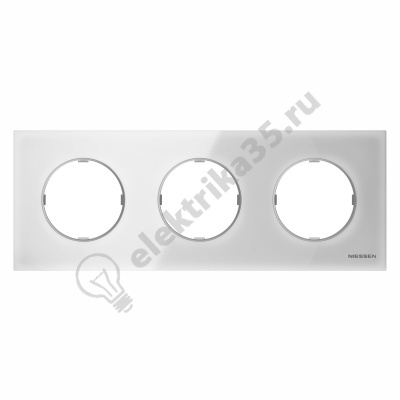 Рамка 3-м Sky Moon стекло бел. ABB 2CLA867300A3001