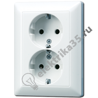 Розетка 2-м Eco Profi с з/к., бел. AS5020UWW
