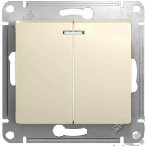 Мех-м выкл. 2-кл. с подсв. GLOSSA молоч. SchE GSL000953